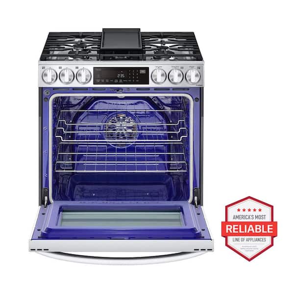 6.3 cu. ft. Slide-in Gas Range with EasyClean, Instaview and Air Fry in Printproof Stainless Steel