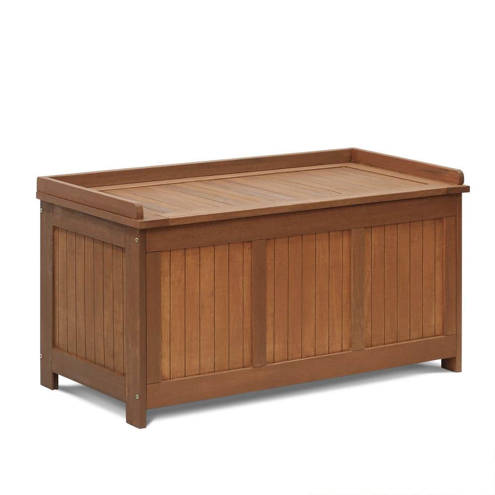 Natural Hardwood Outdoor Storage Deck Box