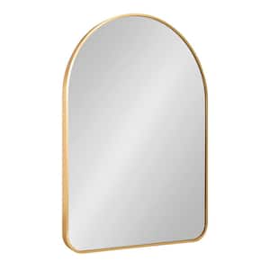 Zayda 19.68 in. x 27.51 in. Gold Arch Framed Modern Decorative Wall Mirror