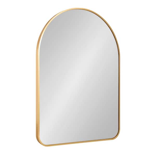 Kate and Laurel Zayda 19.68 in. x 27.51 in. Gold Arch Framed Modern Decorative Wall Mirror