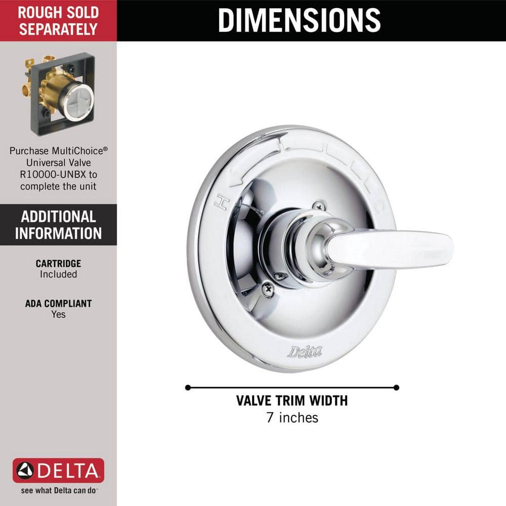 Chrome Single-Function Shower Valve Trim Kit