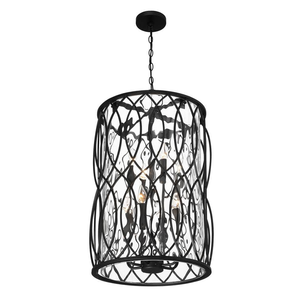 Snowden Matte Black Glass 8-Light Pendant