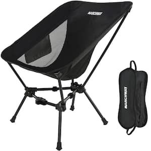 Lightweight Aluminum Folding Camping Chair for Outdoor Hiking, Black