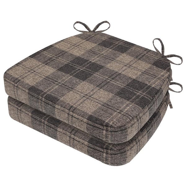 AAAAAcessories Square-Shaped Indoor/Outdoor Seat Cushion for Dining Chairs with Ties and Removable Cover (2-Pack)
