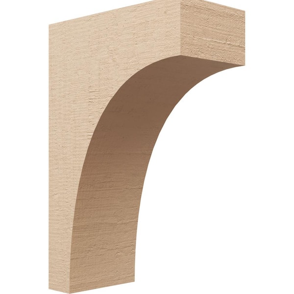 Ekena Millwork Classic Series 2 8 in. x 16 in. x 24 in. Stockport Rough Cedar Woodgrain Timberthane Polyurethane Corbel in Primed Tan