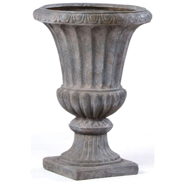 Alfresco Home Indoor Outdoor Large Locanda Urn, 28 in. Tall, Stormcloud