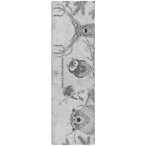 Dream Shag Premium Machine Washable Abstract ADS221 Gray 2 ft. x 7 ft. Runner Rug