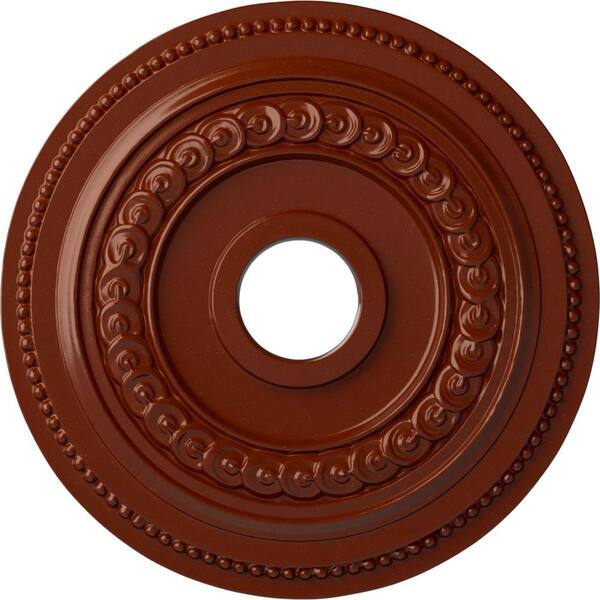 Ekena Millwork 18 in. x 3-3/8 in. ID x 7/8 in. Oldham Urethane Ceiling Medallion (Fits Canopies upto 8-5/8 in.), Firebrick