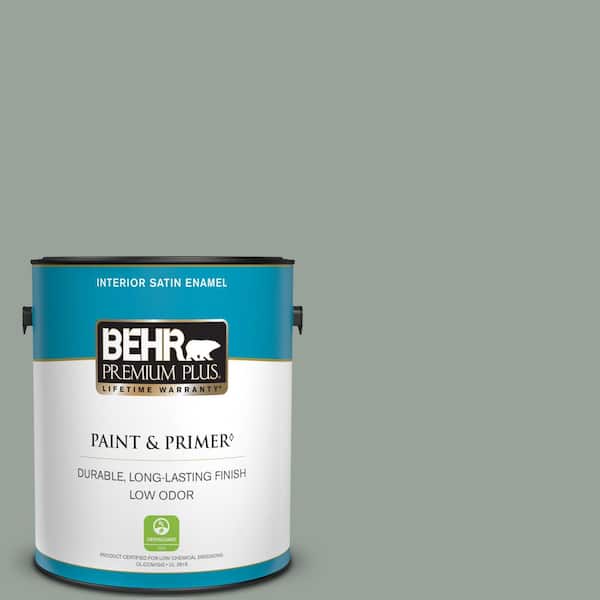 BEHR PREMIUM PLUS 1 gal. #N410-4 Natures Gift Satin Enamel Low Odor Interior Paint & Primer
