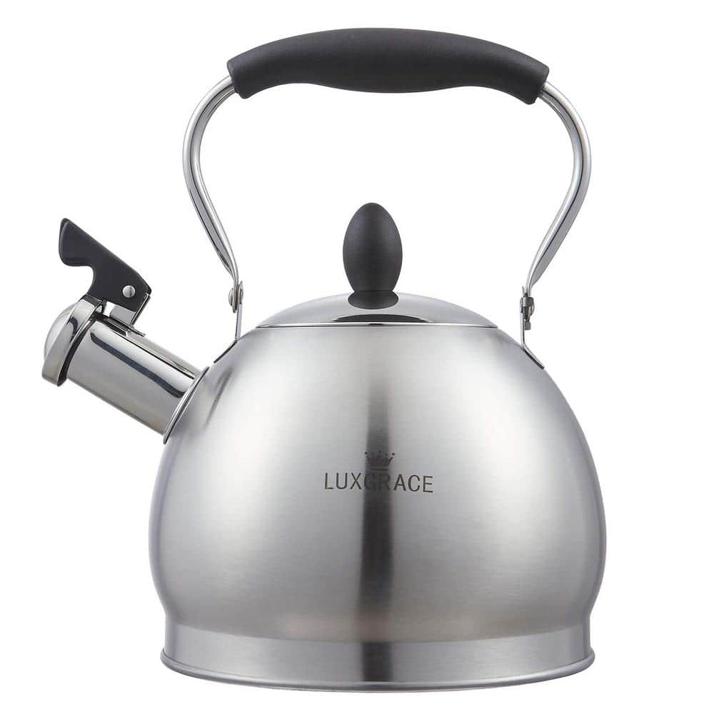 2.6 Quarts Satin Finish Stainless Steel Whistling Stovetop Tea Kettle