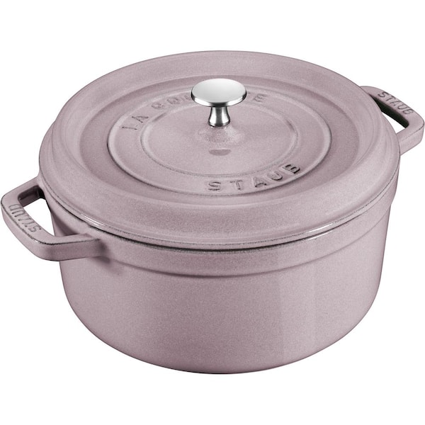 staub Cast Iron 4 qt. Round Cast Iron Dutch Oven in Lilac with Lid