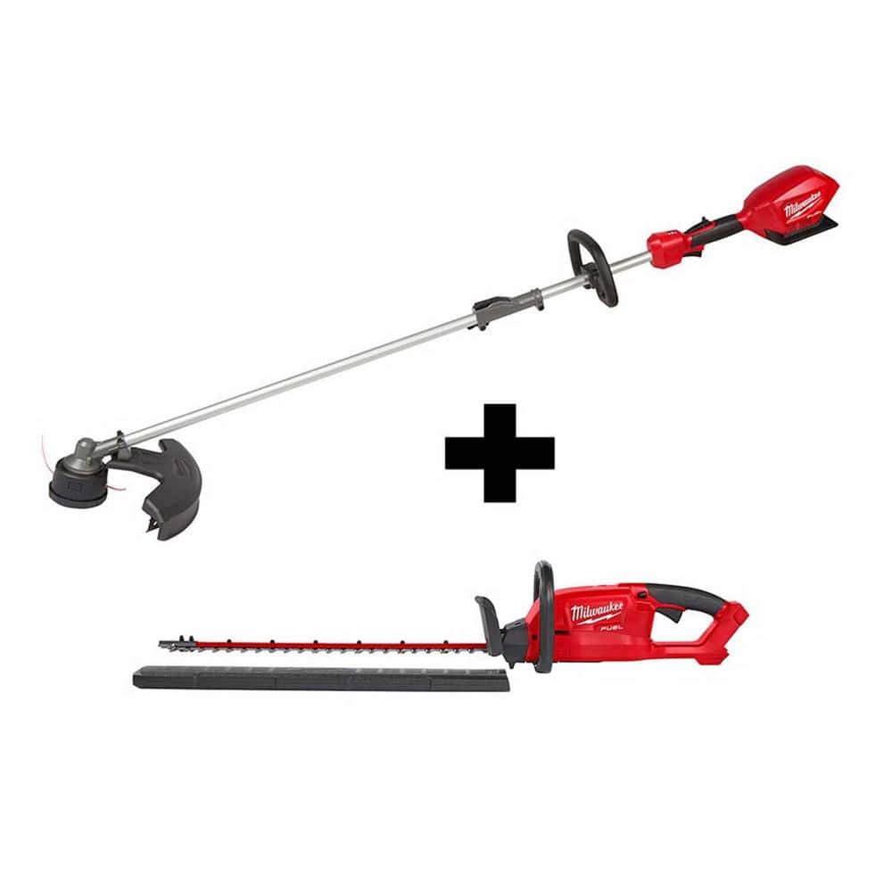Milwaukee M18 FUEL 18V Lithium-Ion Brushless Cordless QUIK-LOK String Trimmer and Hedge Trimmer Combo Kit (2-Tool) -  2825-20ST-2726-