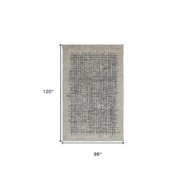 8 ft. X 10 ft. Gray and Black Plaid Area Rug