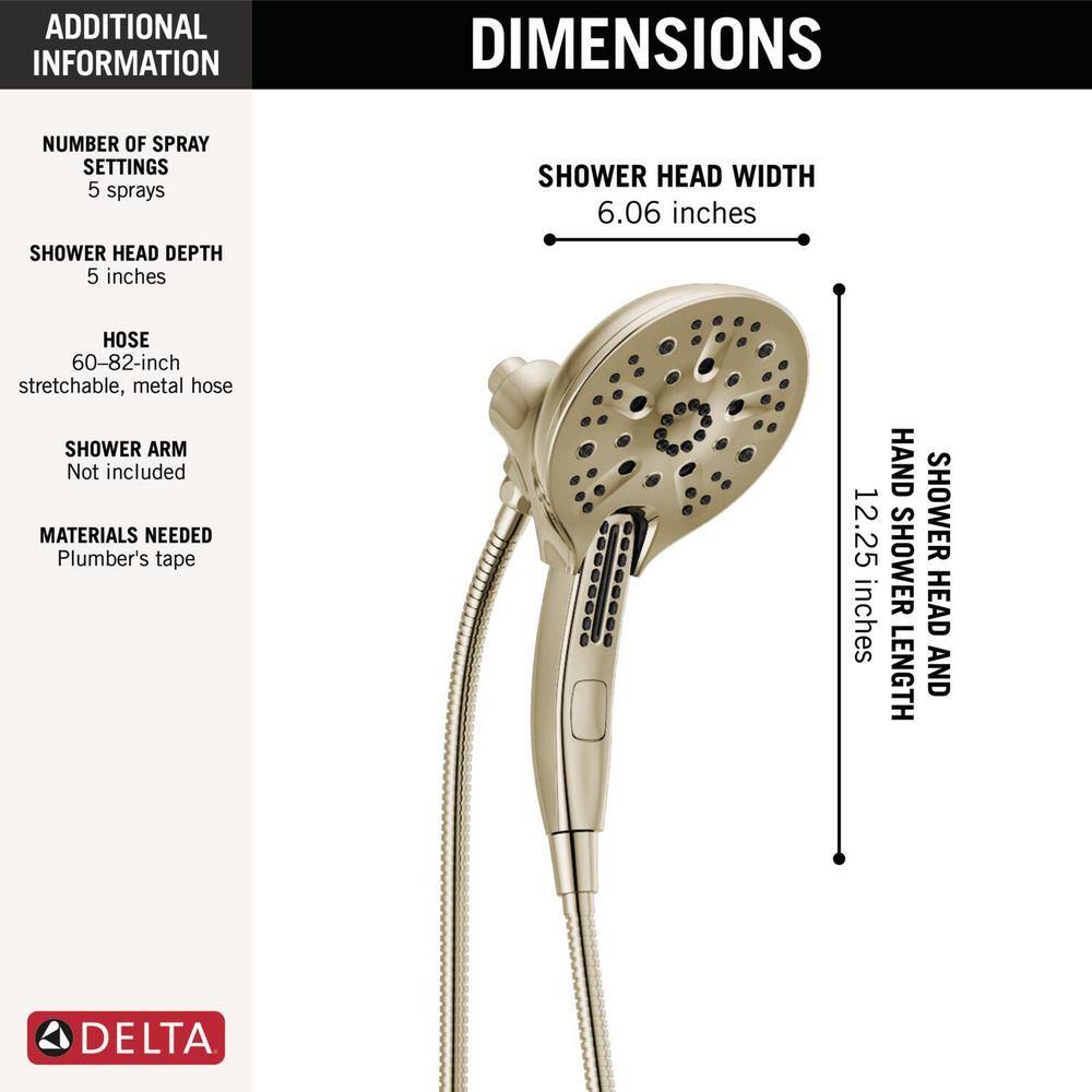 Lumicoat Polished Nickel Dual Shower Head with Handheld Spray