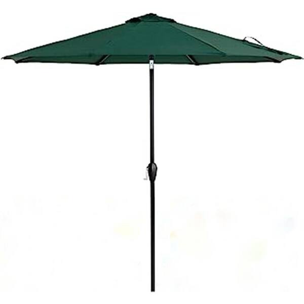 Dyiom 9 Ft Outdoor Market Patio Table Umbrella With Push Button Tilt And Crank In Forest Green 6843