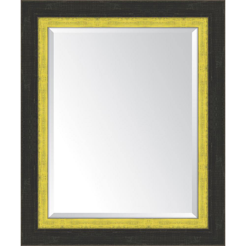 Medium Rectangle Slate Black/Yellow Beveled Glass Classic Mirror (30 in. H x 36 in. W) price history on PriceWatchPro