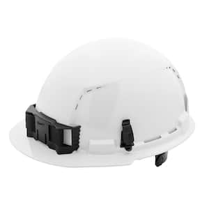 BOLT White Type 1 Class C Front Brim Vented Hard Hat with 6-Point Ratcheting Suspension (10-Pack)
