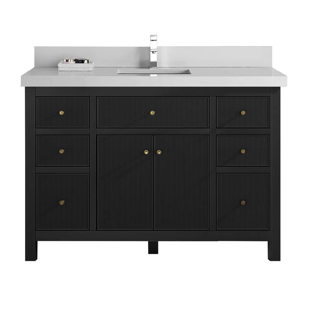 Sonoma 48 in. W x 22 in. D x 36 in. H Bath Vanity in Black with 2 in. Carrara Quartz Vanity Top price history on PriceWatchPro