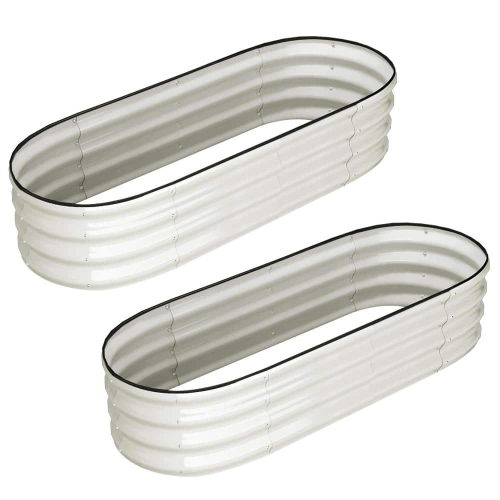 2-Pack 4.5x2x1.5ft.Oval White Galvanized Metal Raised Garden Bed for Vegetables, Flowers & Herbs price history on PriceWatchPro