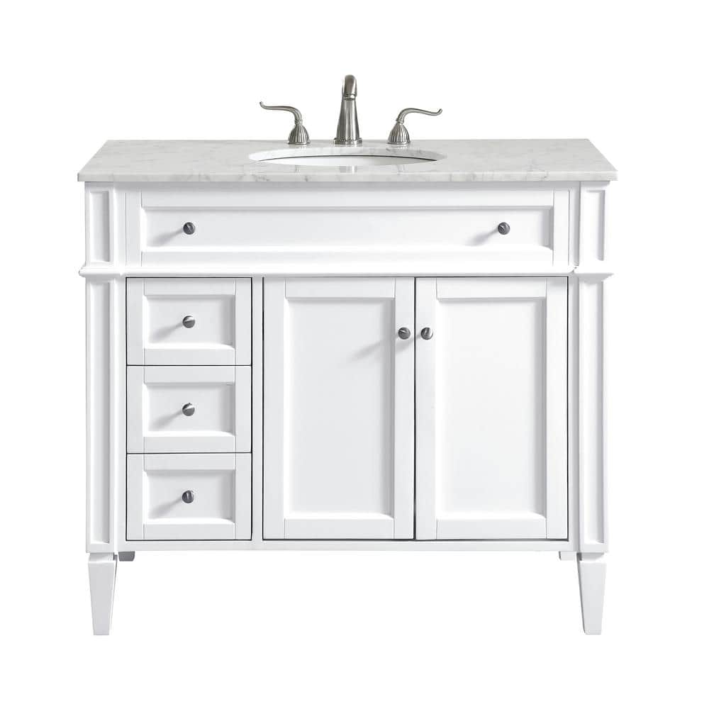 40 in. W x 21.5 in. D x 21.5 in. H Single Bathroom Vanity in White with Whi