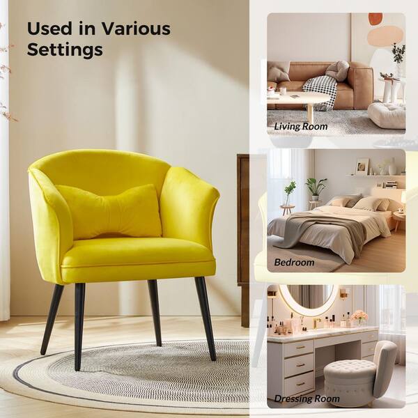 JAYDEN CREATION Richard Yellow W Modern Accent Chair