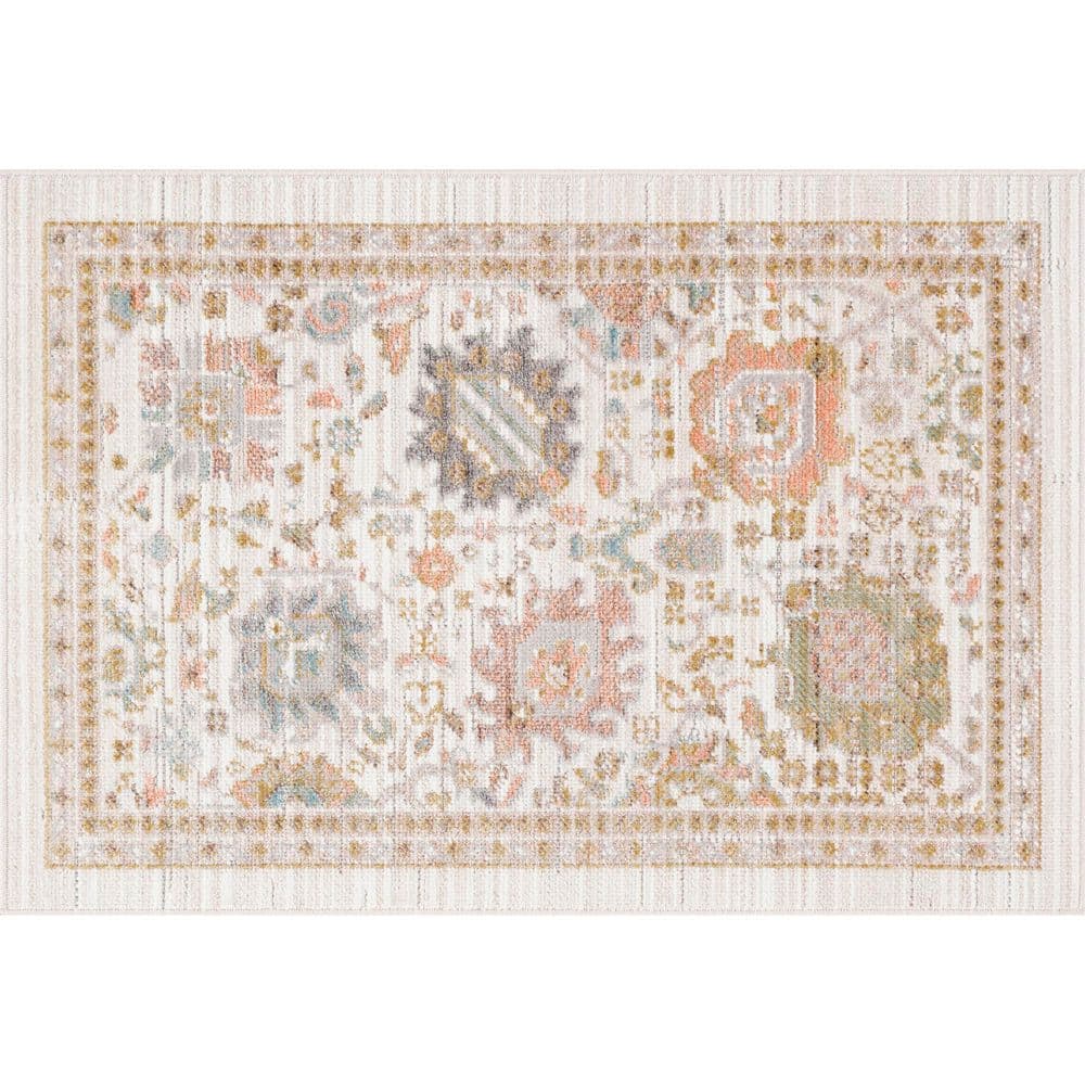 Tayse Rugs Crestwood Cream 2 ft. x 3 ft. Oriental Indoor Area Rug ...