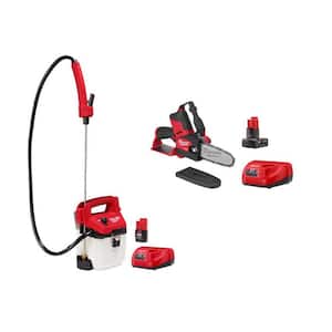 M12 FUEL 12V Lithium-Ion Brushless Cordless 6 in. HATCHET Pruning Saw w/M12 1 Gal. Sprayer, (2) Battery, (2) Charger