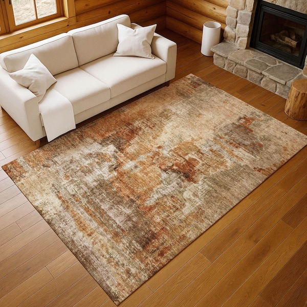 Chantille Machine Washable Indoor/Outdoor Abstract ACN2300 Copper 3 ft. x 4 ft. Area Rug