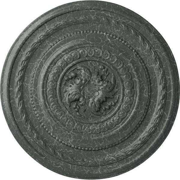 Ekena Millwork 1-1/2" x 26-1/4" x 26-1/4" Polyurethane Pearl Ceiling Medallion, Athenian Green Crackle
