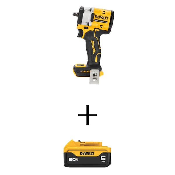 DEWALT ATOMIC 20V MAX Cordless 3/8 in. Impact Wrench and 20V MAX Premium Lithium-Ion 5.0Ah Battery