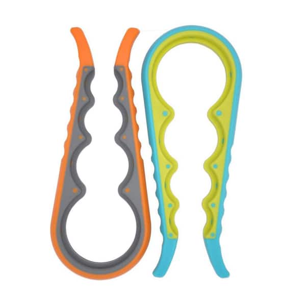 2 pcs Multi-Purpose Adjustable Rubber Strap Opener Kit with Jar and Bottle Opener for Seniors and Weak Hands