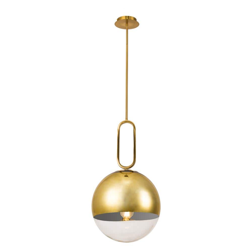 Prospect Gold Loop Pendant with Clear Glass Globe, 1-Light