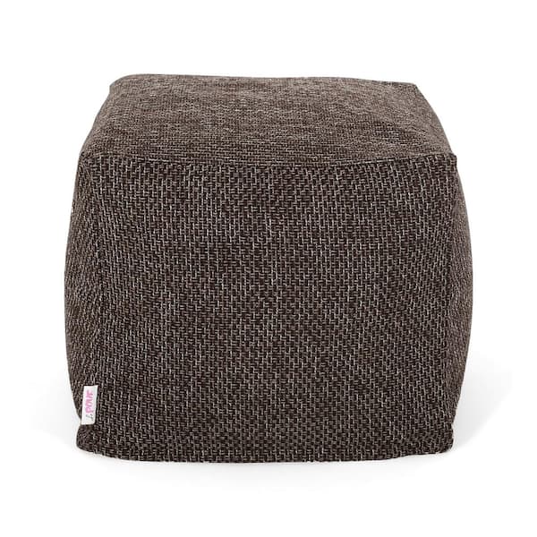 Camrose Dark Brown Fabric Cube Pouf