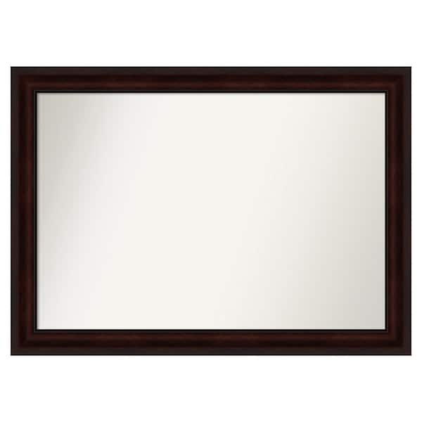 Amanti Art Coffee Bean Brown 43.25 in. x 31.25 in. Custom Non-Beveled Satin Recycled Polystyrene Framed Vanity Wall Mirror