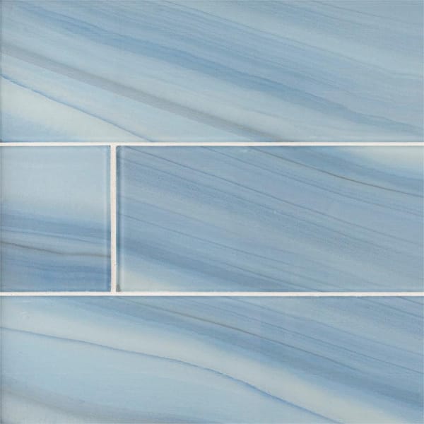 Jeffrey Court Orbit Blue 4 in. x 16 in. Linear Glossy Glass Wall Tile (17.76 sq.ft./Case)