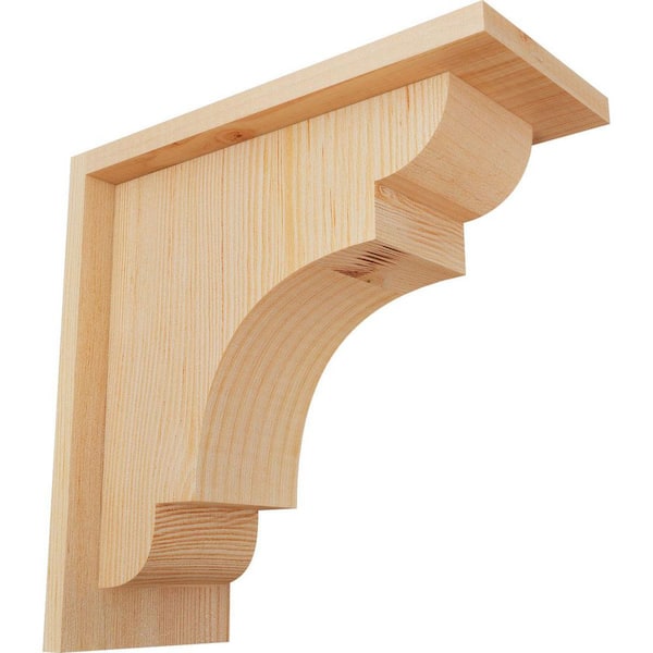 Ekena Millwork 5-1/2 in. x 12 in. x 12 in. Douglas Fir New Brighton Smooth Corbel with Backplate