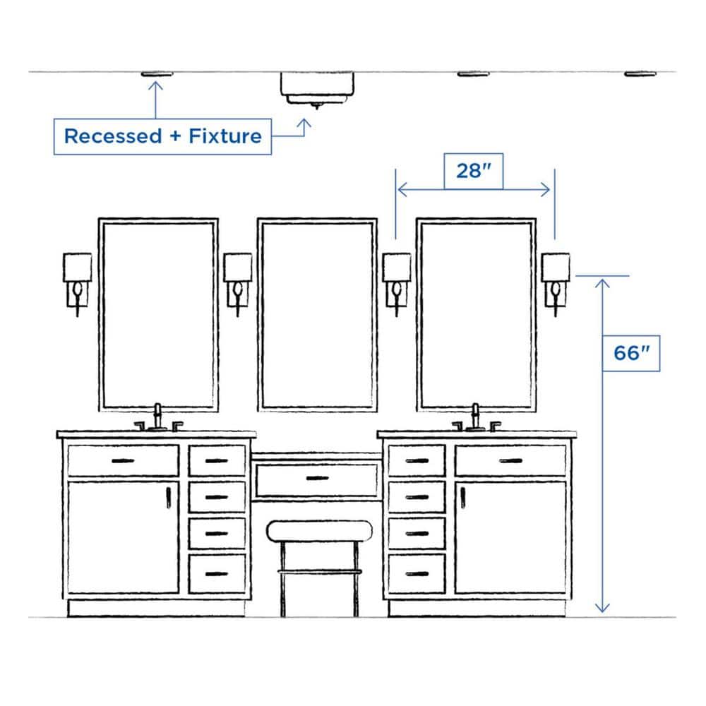 Calhoun Nickel 4-Light Clear Glass Vanity Light