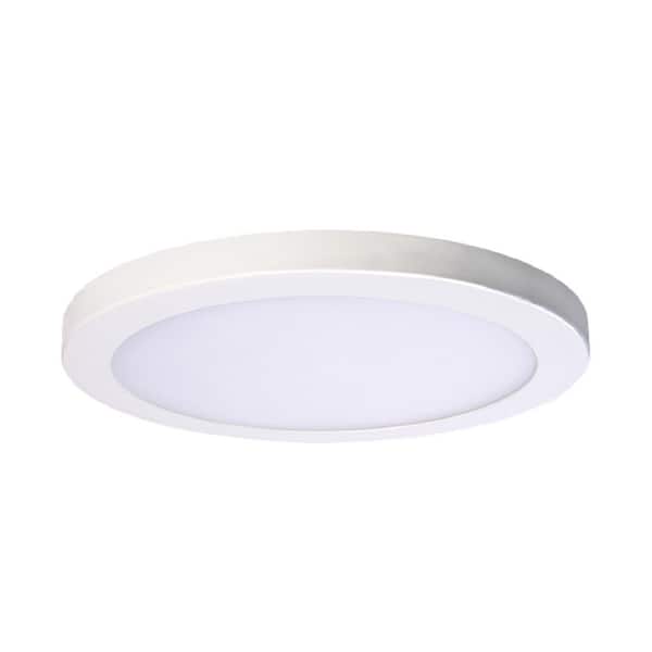 5CCT-SM11DL-WT 11 in. 1-Light White Platter Selectable LED Flush Mount 2700/3000/3500/4000/5000K
