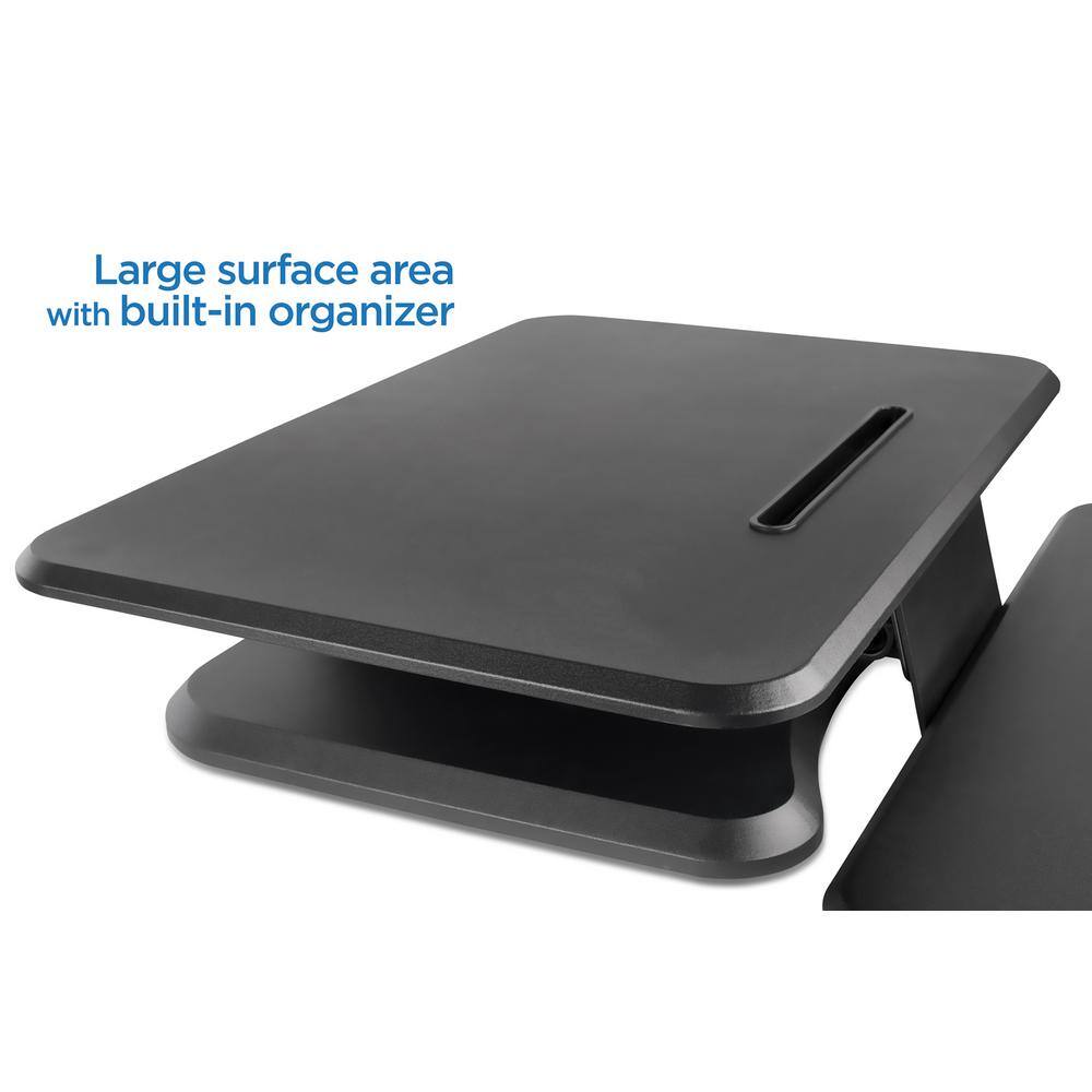 Black Adjustable Standing Desk Converter with Keyboard Tray