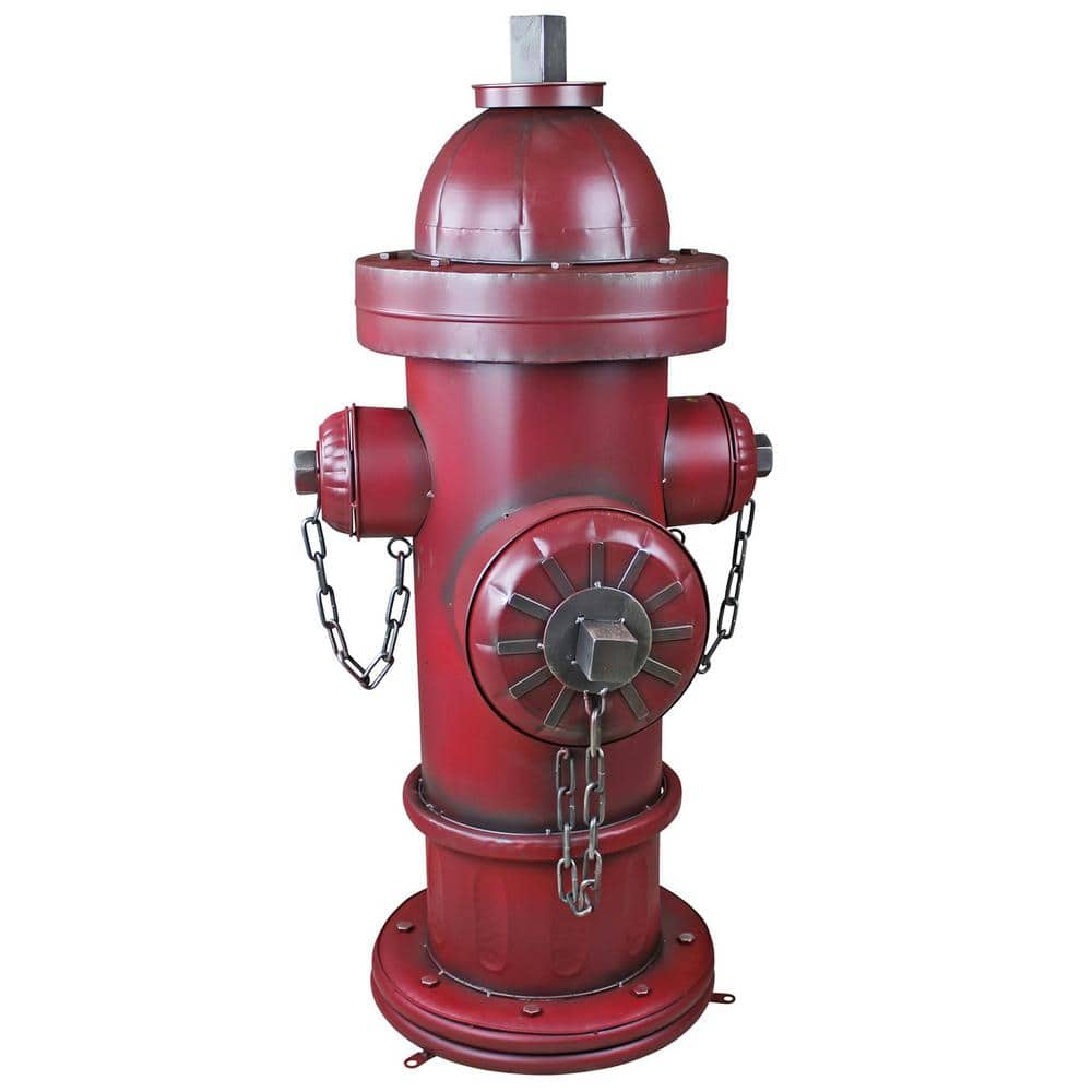 Grande Red Vintage Metal Fire Hydrant Garden Statue