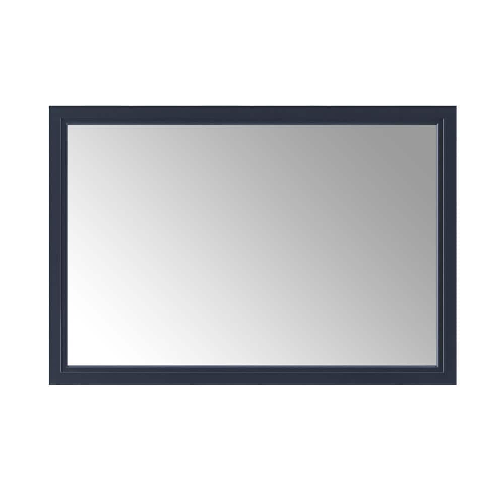 Sandon 46 in. W x 30 in. H Rectangular Framed Wall Mount Bathroom Vanity Mirror in Midnight Blue price history on PriceWatchPro