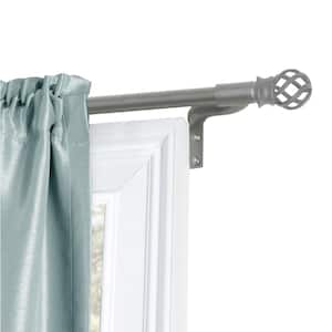 48 in. Cafe Single Curtain Rod in Brushed Nickel with Cage Finial