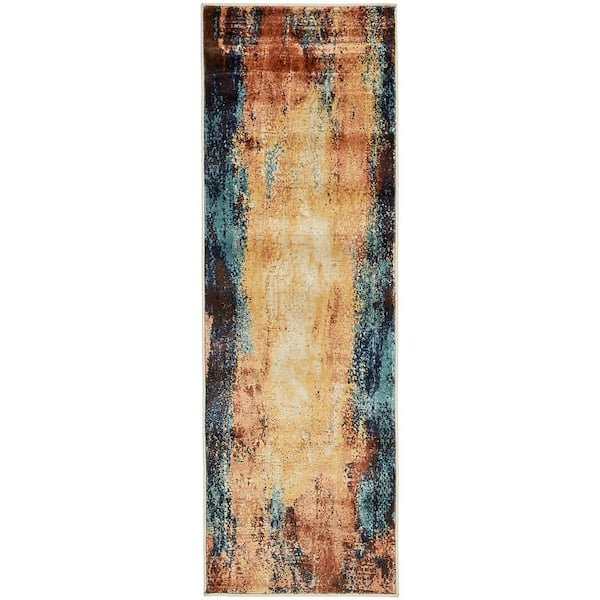 Unique Loom Mystic Thames Peach 2' 0 x 6' 0 Runner Rug