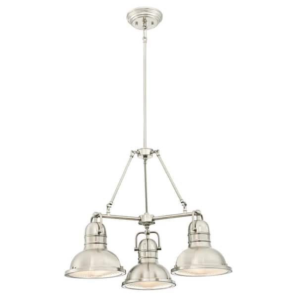 Westinghouse Boswell 3-Light Brushed Nickel Chandelier with Prismatic Acrylic Lens