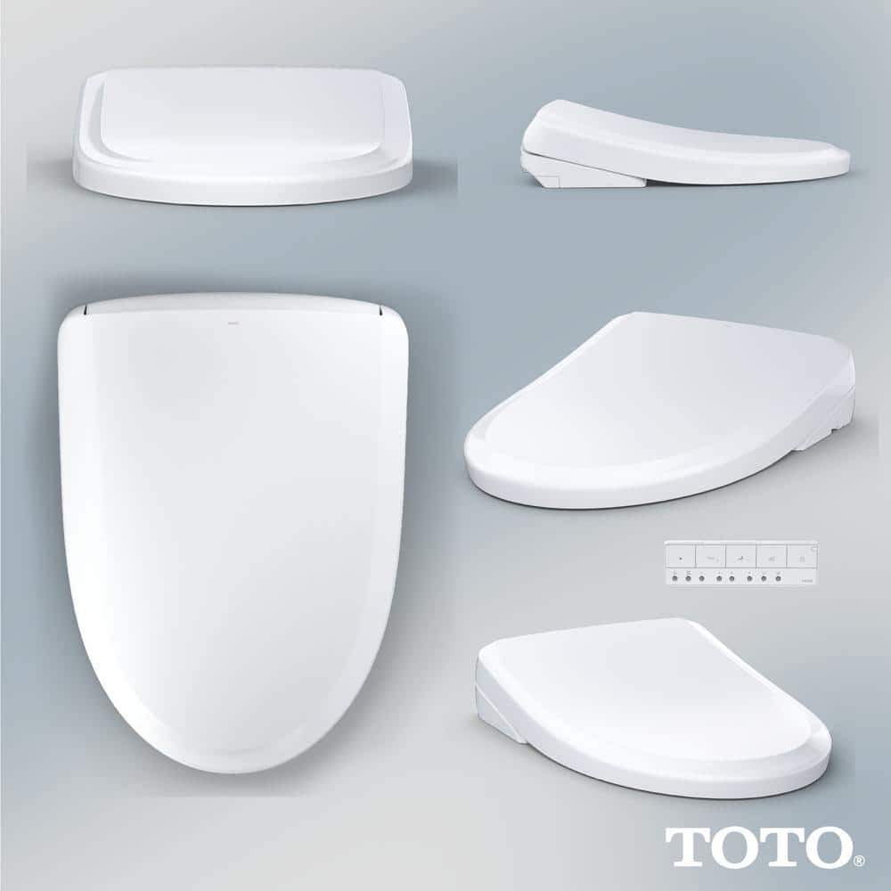 Cotton White Elongated Electronic Bidet Toilet Seat