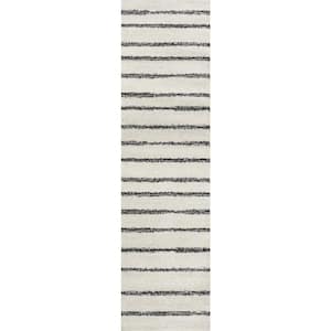 Williamsburg Minimalist Stripe Cream/Black 2 ft. x 8 ft. Runner Rug
