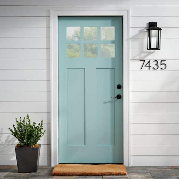 5 in. Black Modern Floating or Flush Metal House Number 7