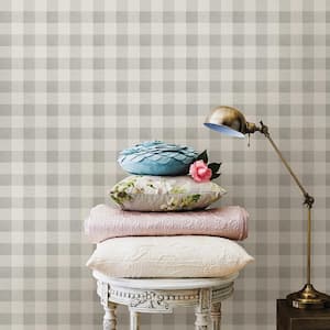 Claire Grey Gingham Grey Wallpaper Sample