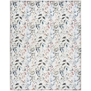 Washables Ivory Multicolor 6 ft. x 9 ft. Botanical Traditional Area Rug