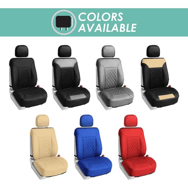FH Group Leatherette Diamond Pattern Seat Cushions For Car Truck SUV Van -  Front Seats